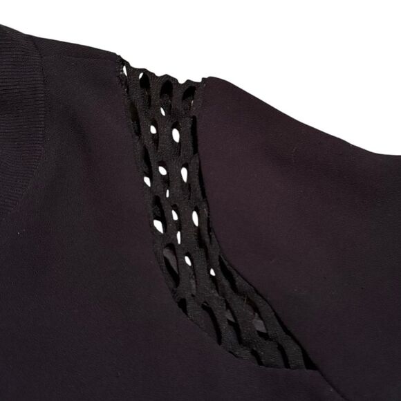 Generation Love Size S Mesh Shoulder Zip Bomber Jacket Black Edgy Going Out Top - Picture 4 of 8